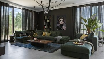 Wnętrze z zieloną sofą, proj. Marta Drzymała, Mum Studio