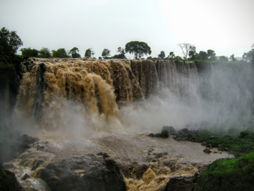 Wodospad Tys Ysat na Nilu Błękitnym, największym dopływie Nilu, spływającym z Wyżyny Abisyńskiej