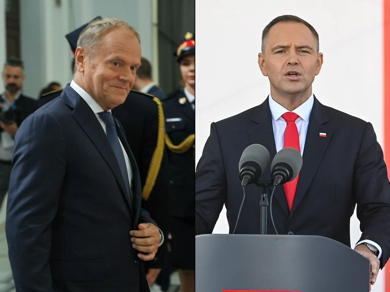 Donald Tusk i Karol Nawrocki