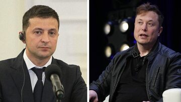 Wołodymyr Zełenski i Elon Musk