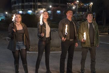 Woody Harrelson, Jesse Eisenberg, Abigail Breslin i Emma Stone w „Zombieland: Double Tap” (2019)
