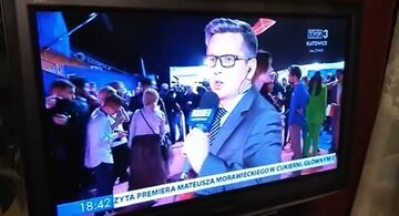Wpadka dziennikarza TVP na nagraniu widza