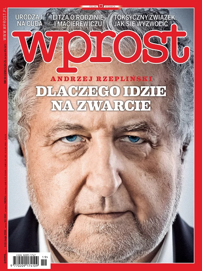 Okładka najnowszego tygodnika "Wprost"