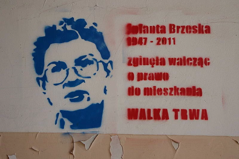 Graffiti upamiętniające Jolantę Brzeską