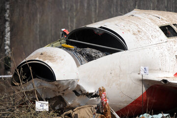 Wrak TU-154M, który rozbił się w Smoleńsku
