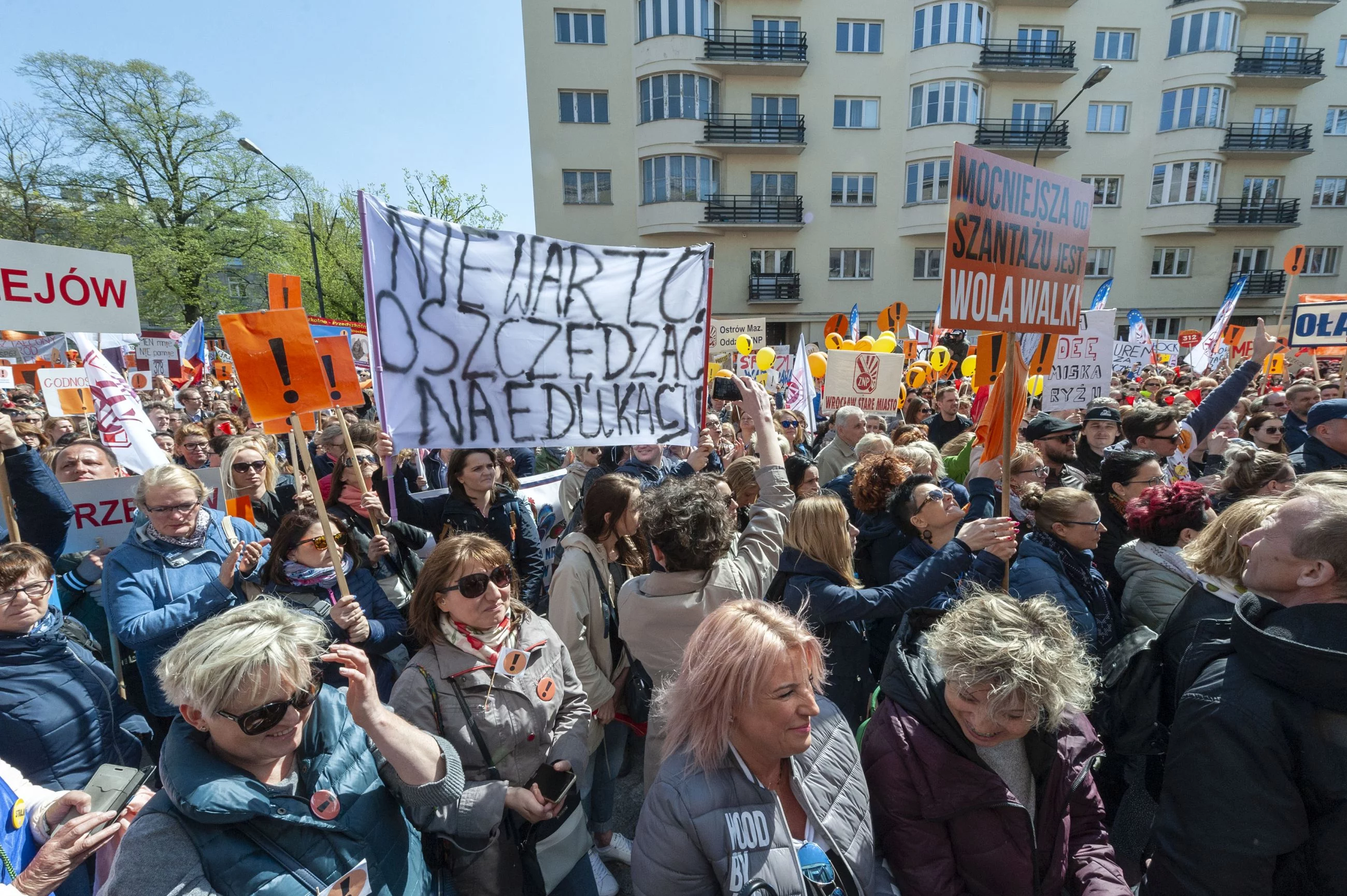 Protest nauczycieli w Warszawie