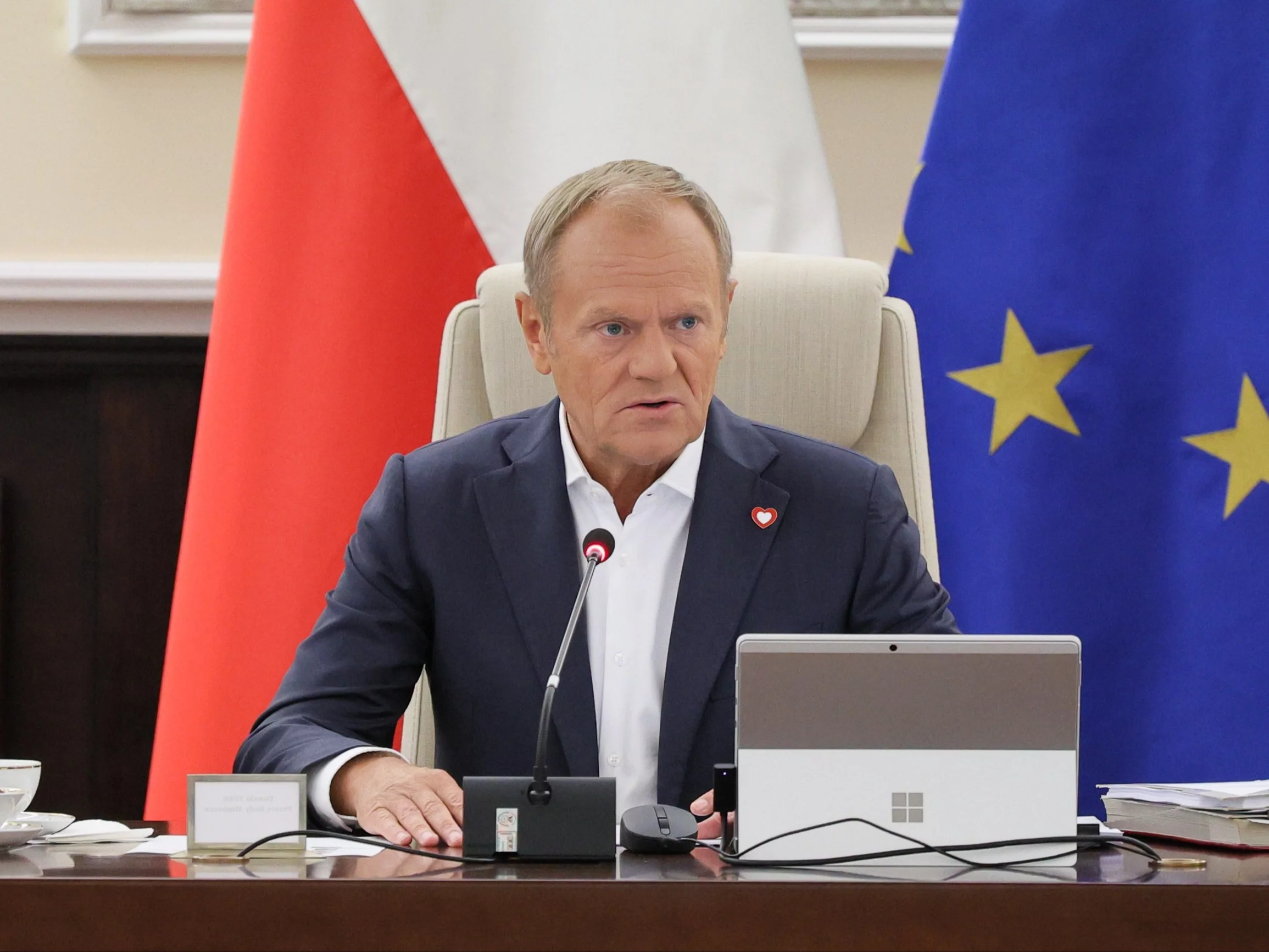 Premier Donald Tusk na posiedzeniu rządu