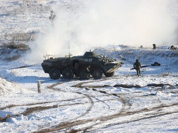 Wspólne ćwiczenia wojsk z Rosji i Białorusi, fotografia z 12 lutego 2022 roku