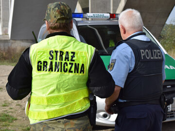 Wspólny patrol polskiej Straży Granicznej i niemieckiej policji