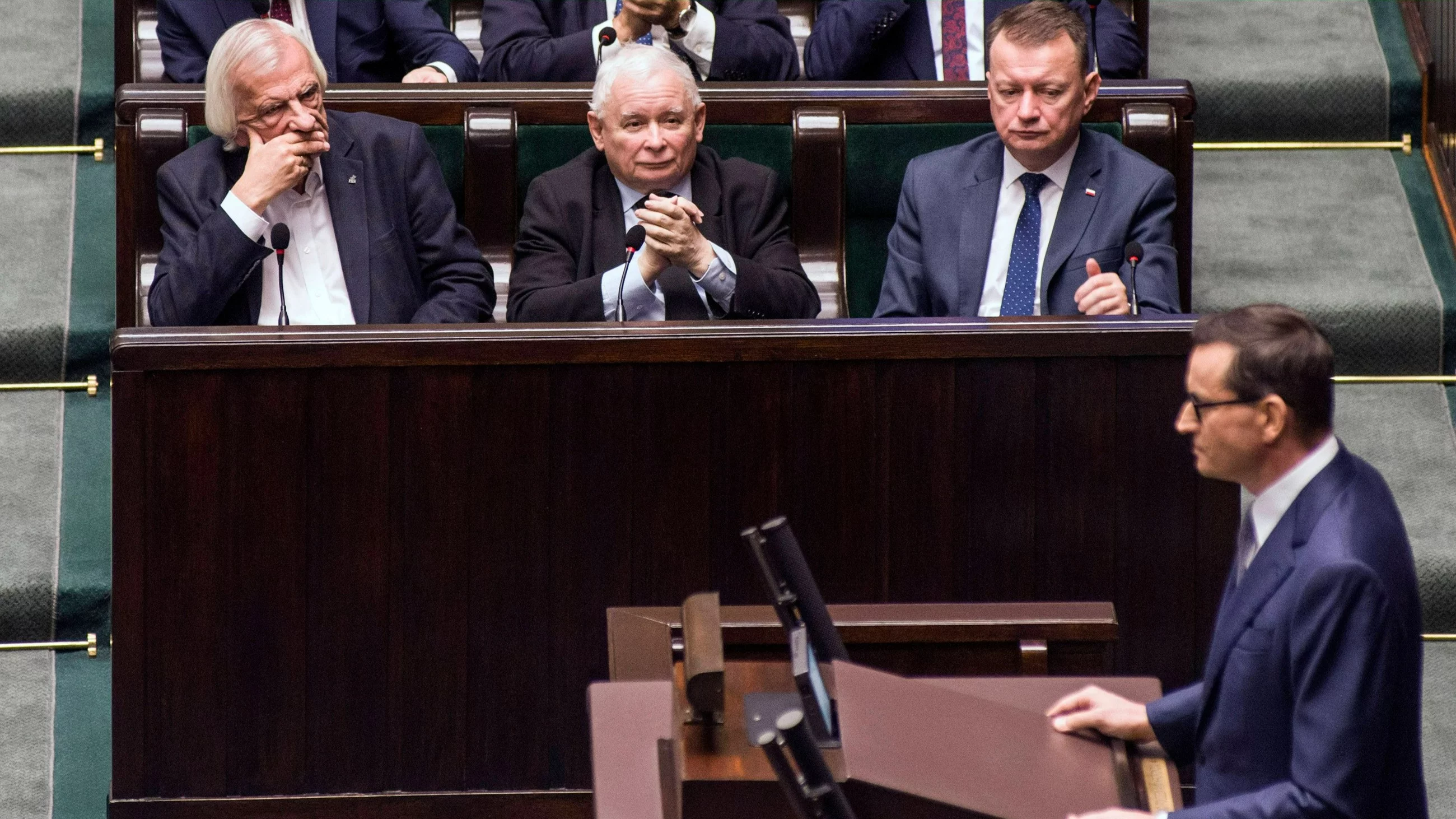 Ryszard Terlecki, Jarosław Kaczyński, Mariusz Błaszczak i Mateusz Morawiecki