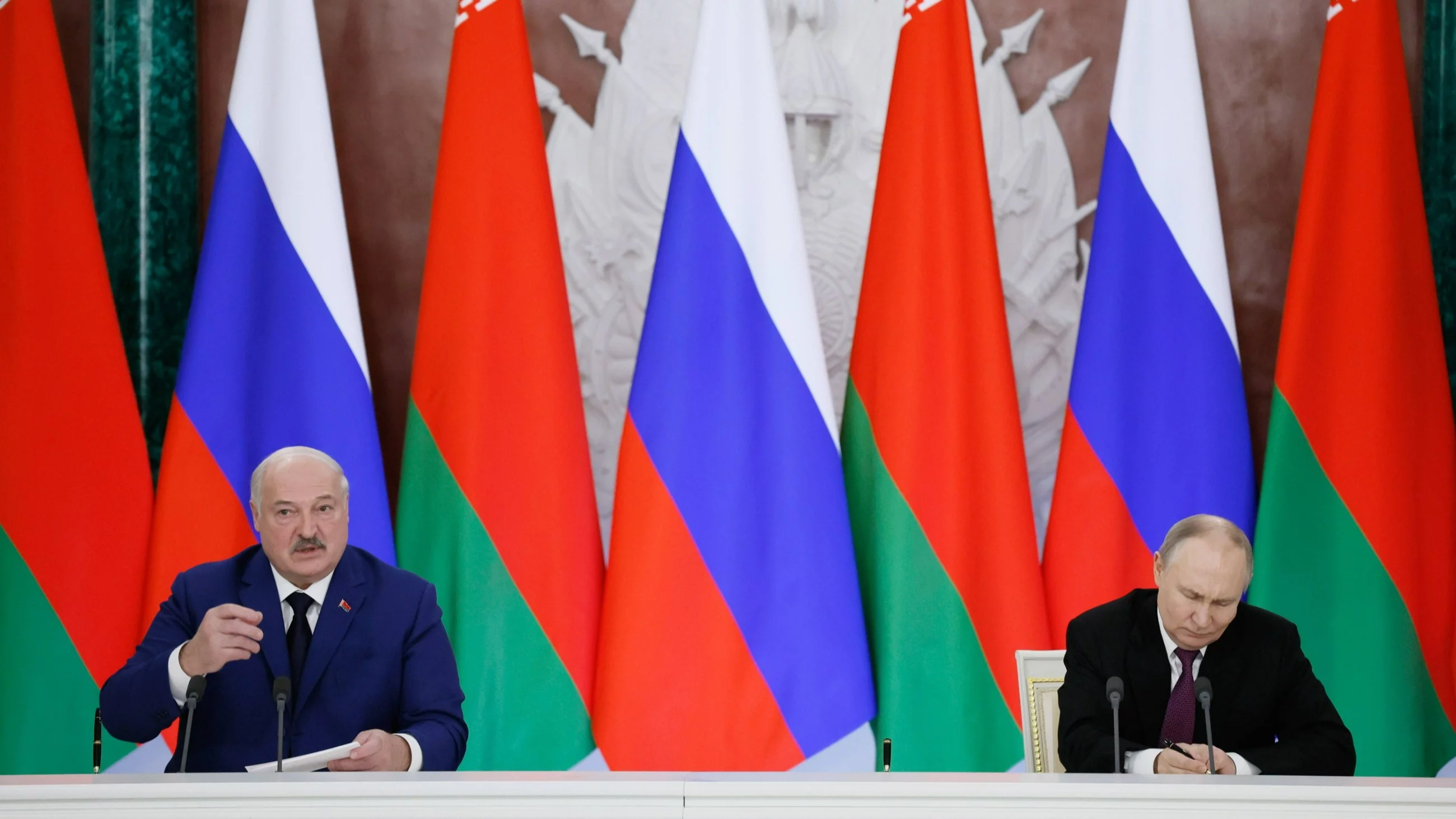 Alaksandr Łukaszenka i Władimir Putin