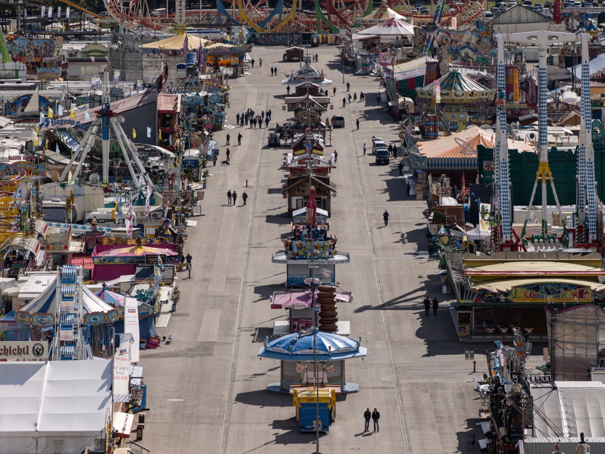 Zamknięty teren festiwalu Oktoberfest w Monachium