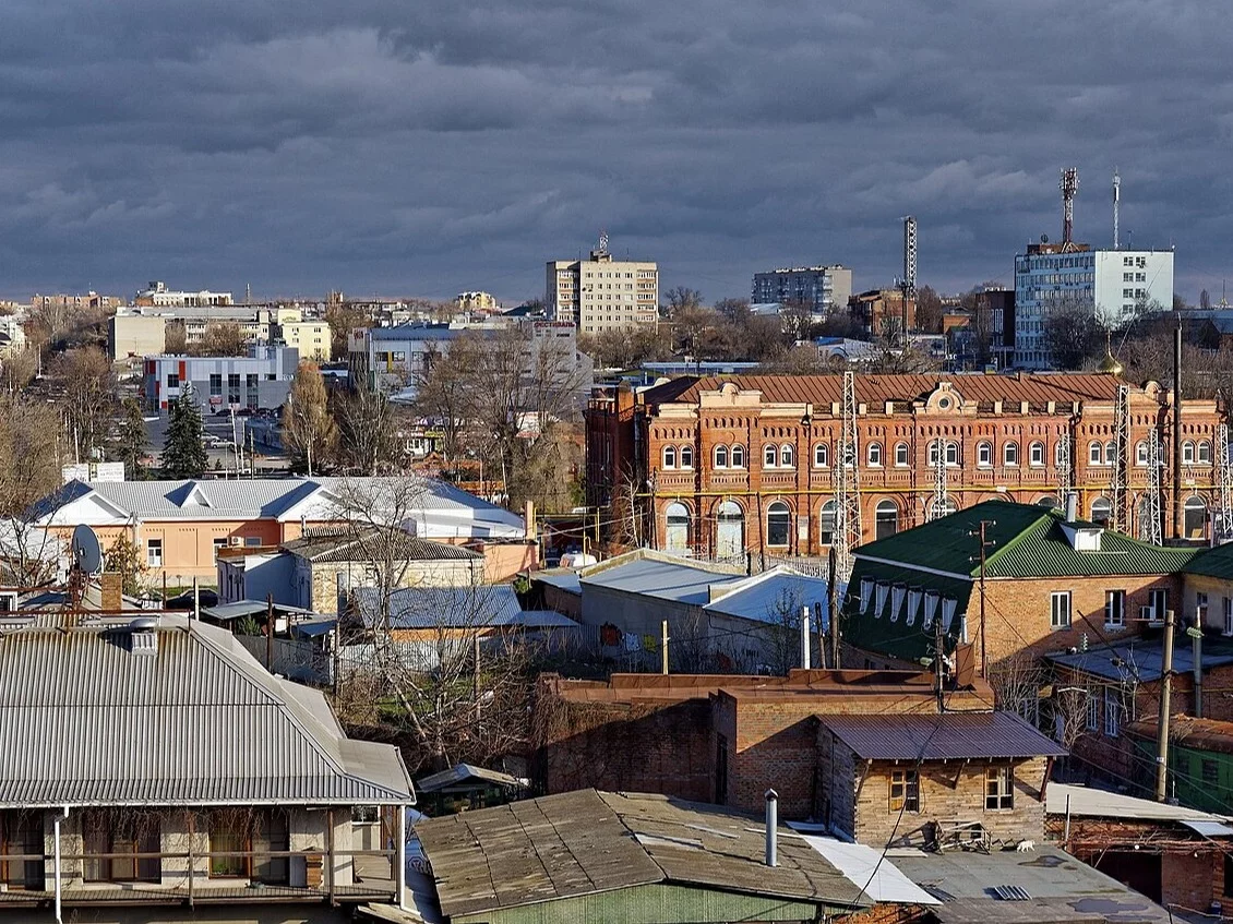 Widok na miasto Taganrog w Rosji. Zdjęcie ilustracyjne