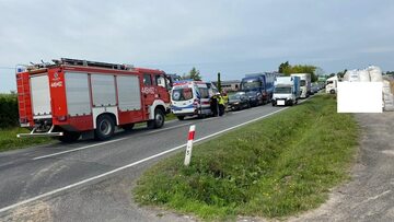 Wypadek na DK16 w Szczepankach