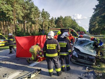 Wypadek na trasie na drodze relacji Włodawa-Chełm