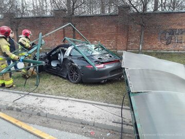 Wypadek Porsche w Łodzi