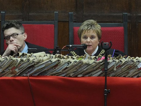 Sędzia Beata Najjar odczytuje wyrok (fot. PAP/Grzegorz Jakubowski)