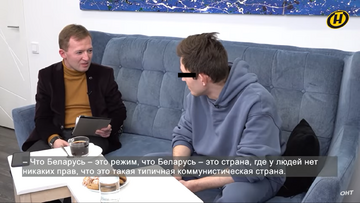 Wywiad z dezerterem w białoruskiej telewizji