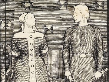 XIX-wieczne wyobrażenie Świętosławy i Olafa Tryggvasona