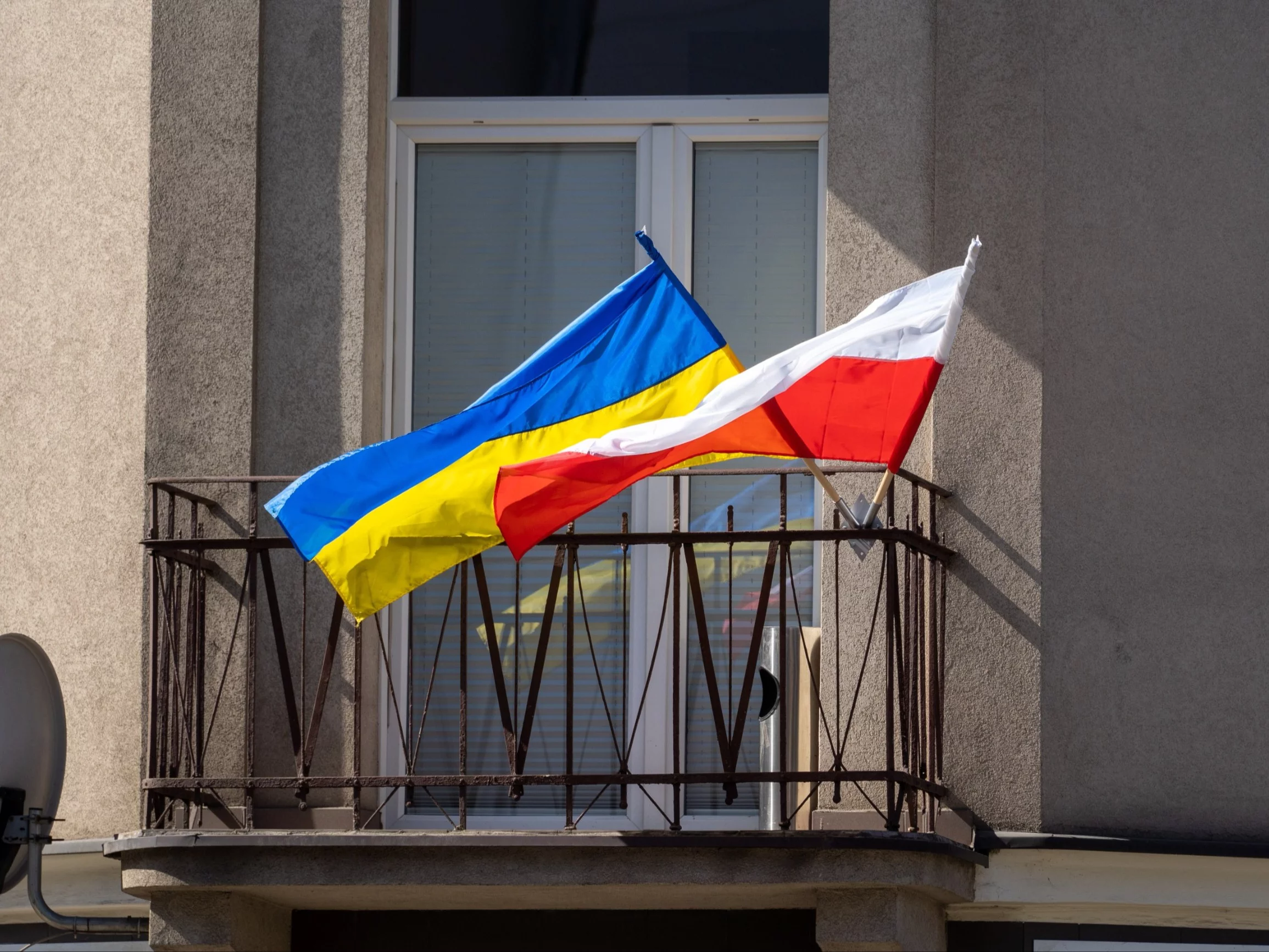 Polska i ukraińska flaga