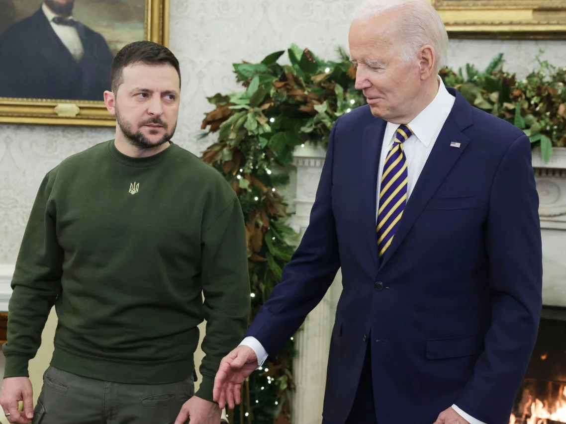 Wołodymyr Zełenski i Joe Biden