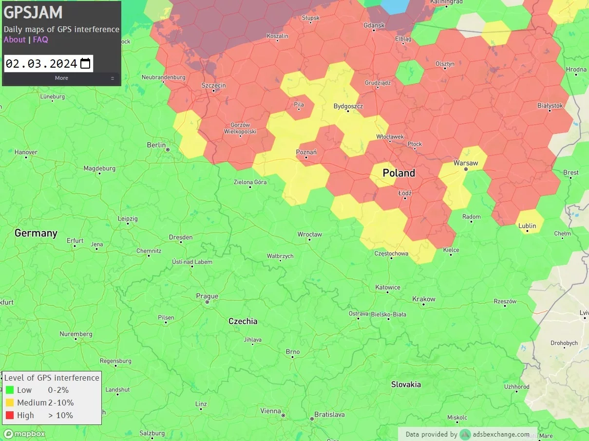 Zakłócenia GPS w Polsce