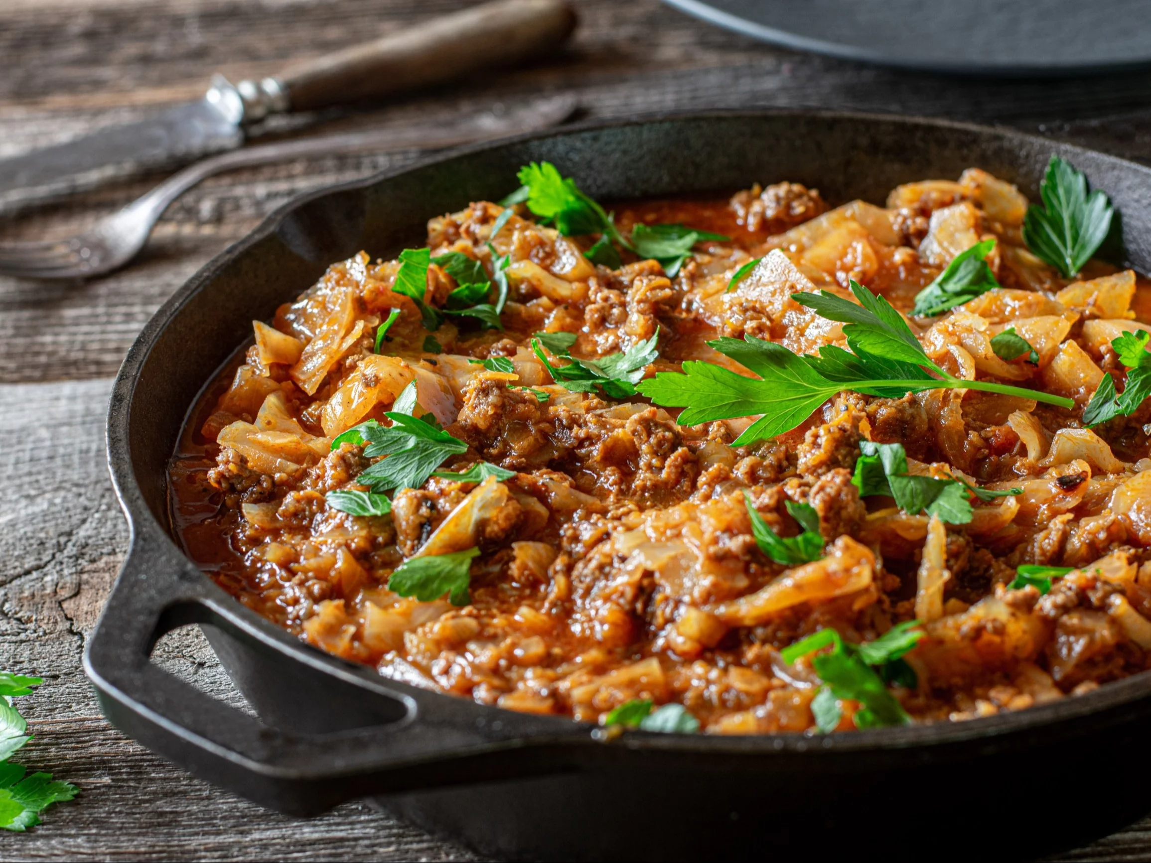 Gulasz z kapusty i mięsa mielonego