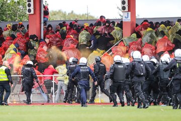 Zamieszki na stadionie w Sandomierzu