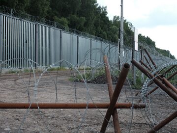 Zapora na granicy polsko-białoruskiej