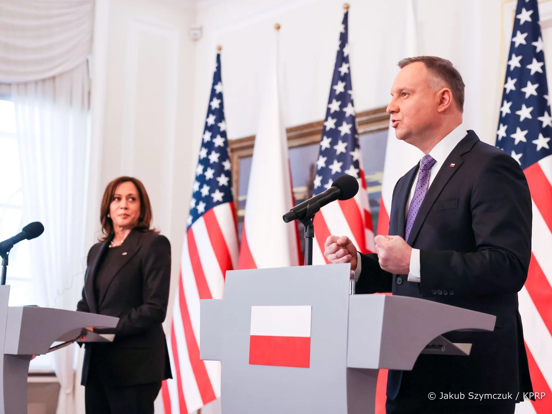 Kamala Harris i Andrzej Duda