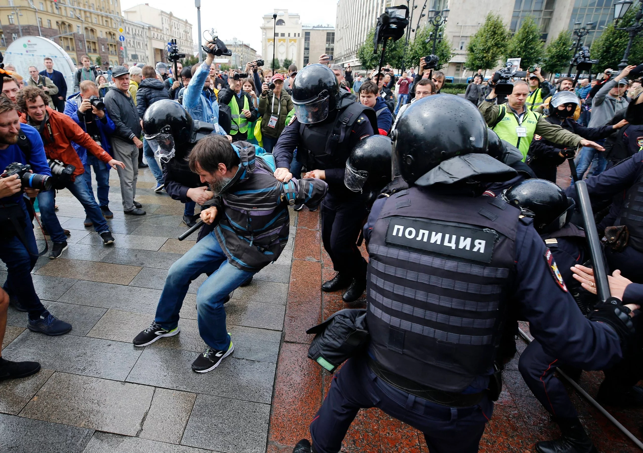 Zatrzymania podczas protestu w Moskwie