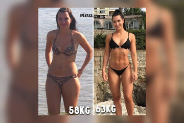Zdjęcia przed i po zmianie wagi