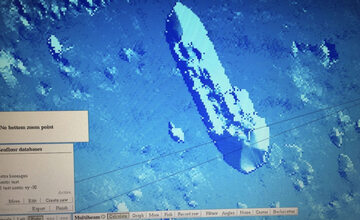 Zdjęcie obiektu podwodnego (zrzut ekranu)