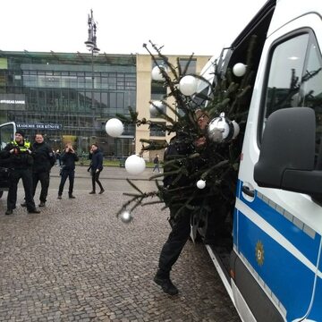 Zdjęcie z policyjnej interwencji w Berlinie