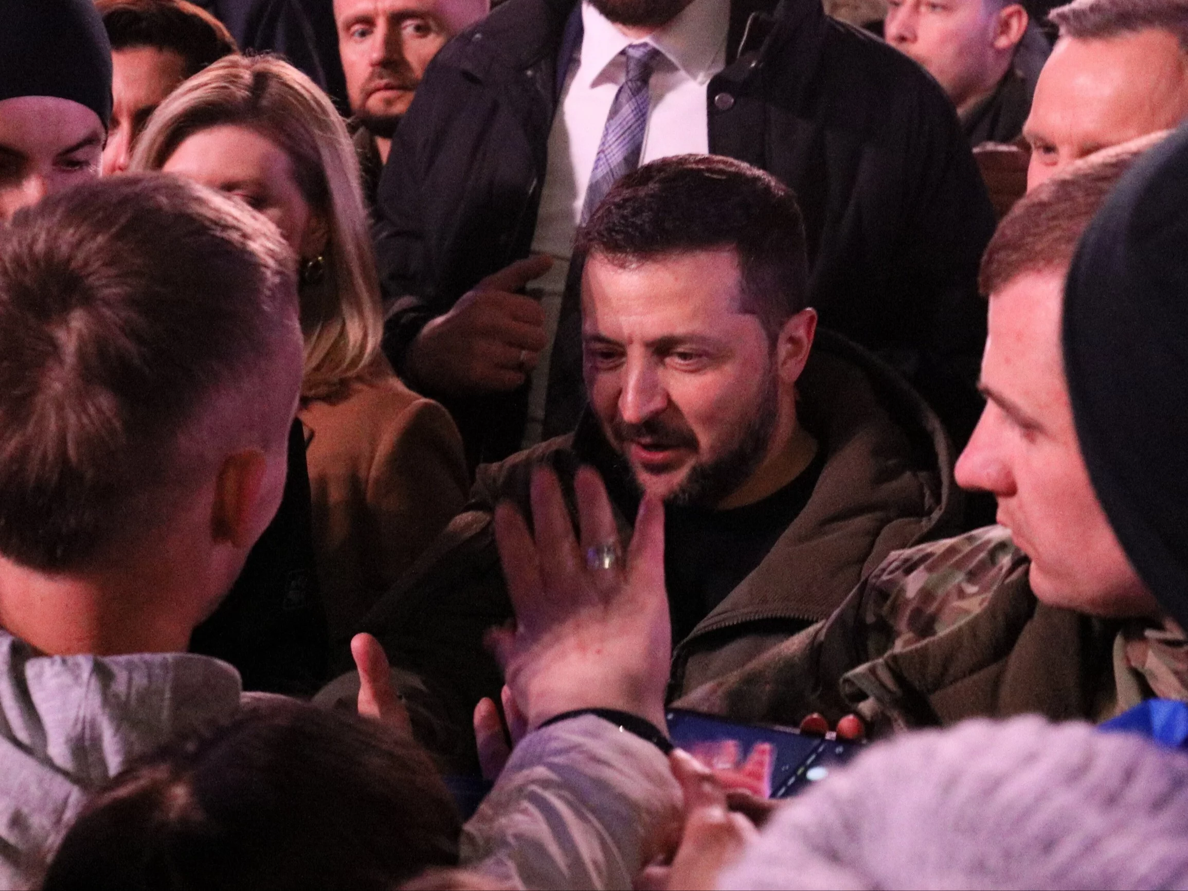 Wołodymyr Zełenski po przemówieniu w Warszawie