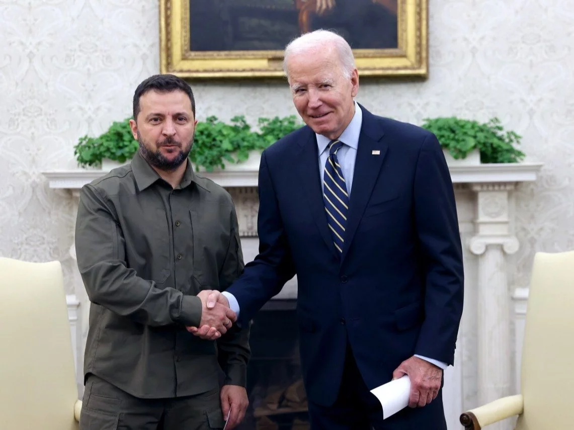 Wołodymyr Zełenski i Joe Biden