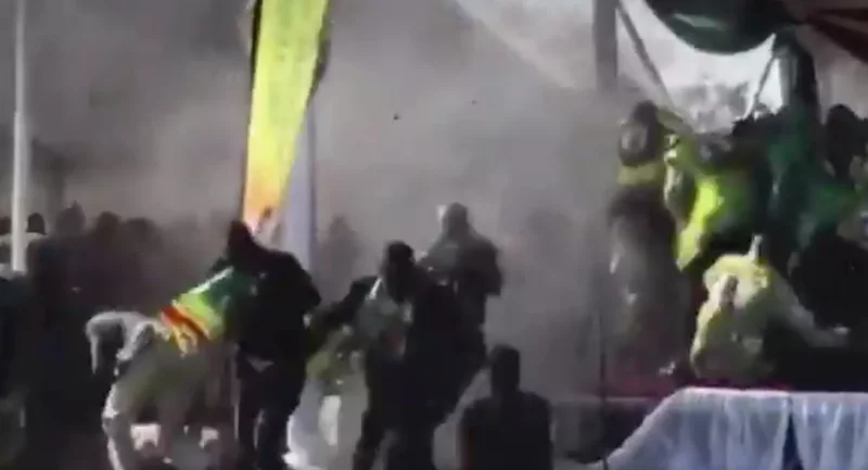 Moment eksplozji na stadionie w Bulawayo