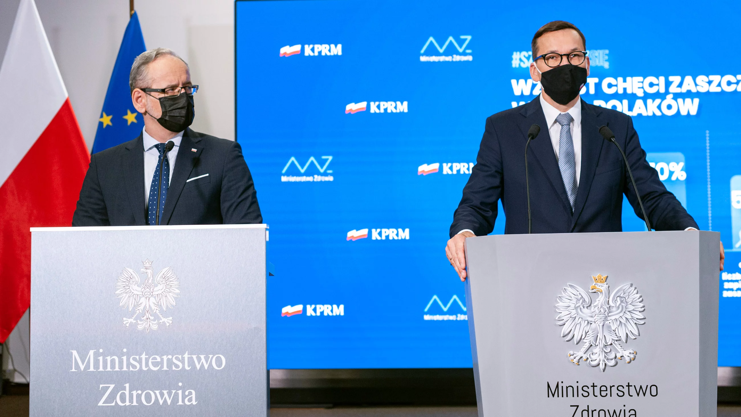 Adam Niedzielski i Mateusz Morawiecki