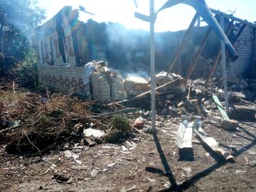 Zniszczenia po atakach w Kruhljakiwce