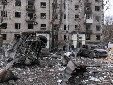 Zniszczenia po ostrzelaniu Charkowa przez rosyjskie pociski