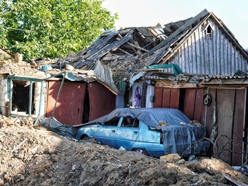 Zniszczenia po rosyjskim ataku w miejscowości Basztanka w obwodzie mikołajowskim