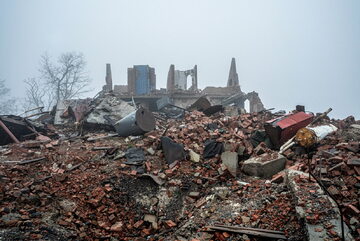Zniszczenia w mieście Izium, zdjęcie ilustracyjne
