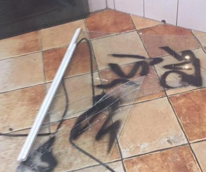 Zniszczenia w restauracji w Lubinie