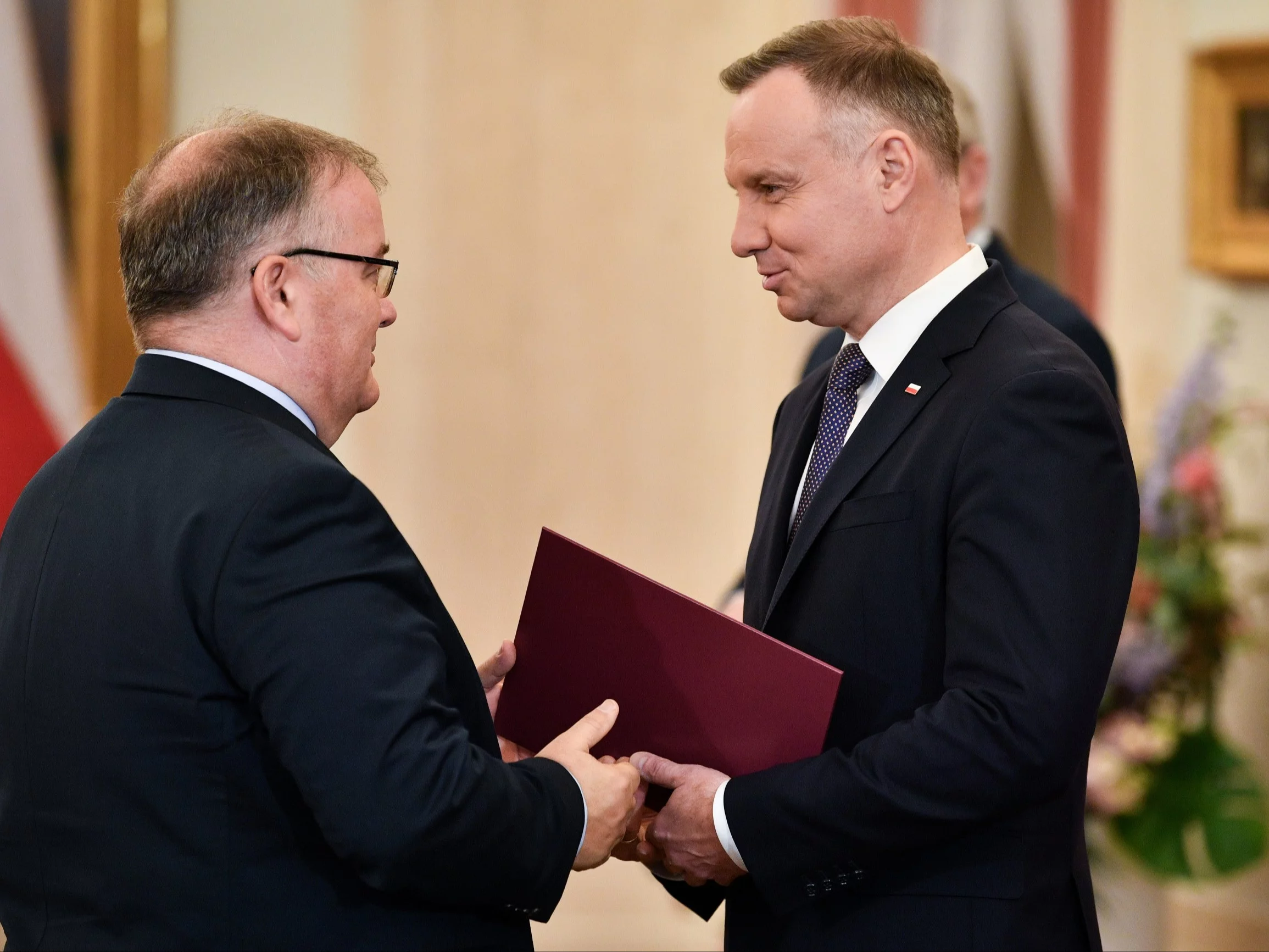 Prezydent Andrzej Duda oraz sekretarz stanu w KPRP Andrzej Dera