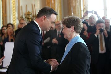 Zofia Romaszewska i prezydent Andrzej Duda