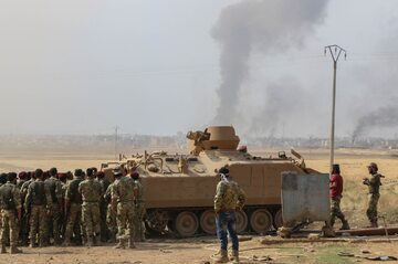Żołnierze Syryjskiej Armii Narodowej podczas konfliktu z Turcją