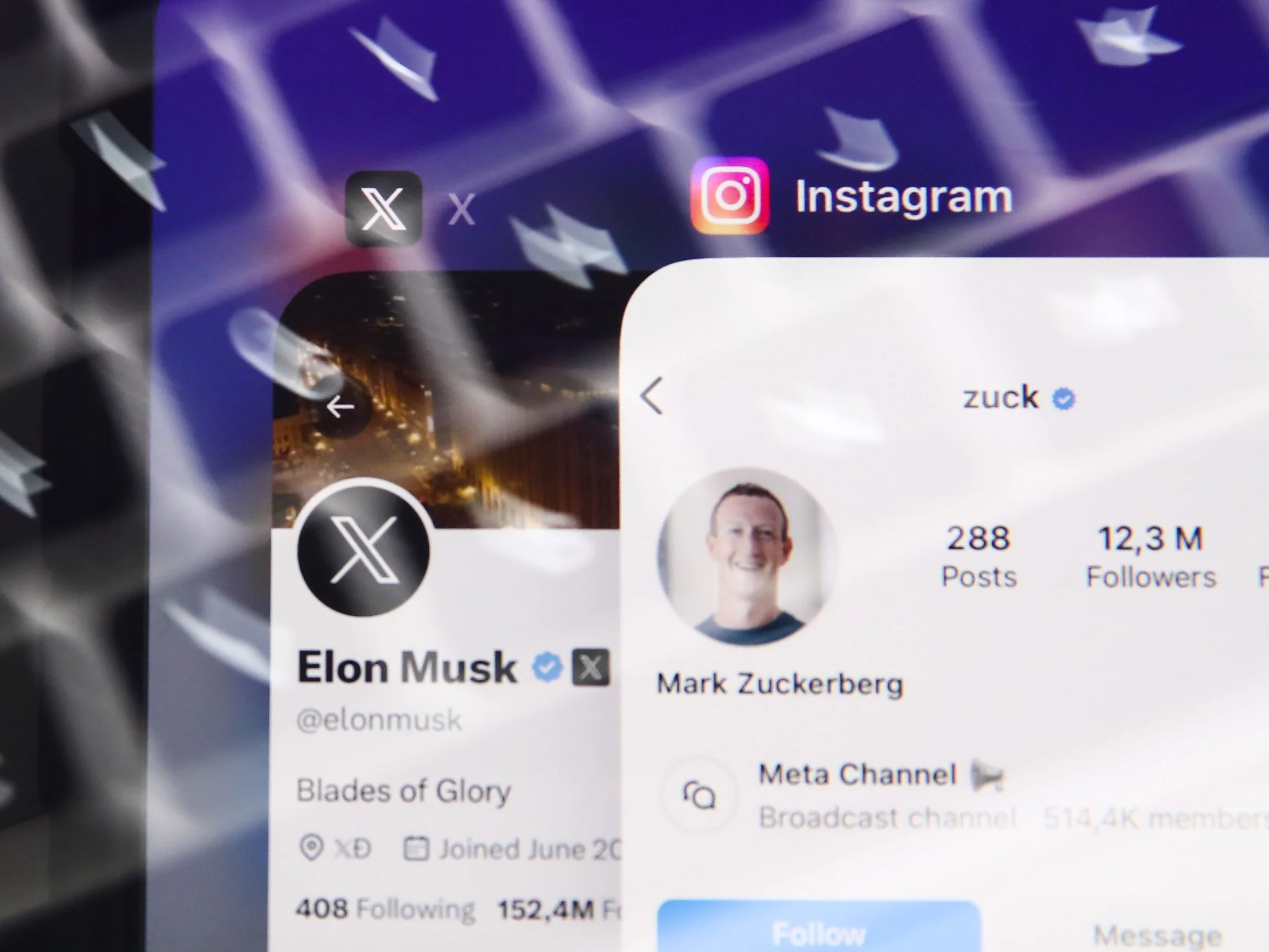 Elon Musk w serwisie X i Mark Zuckerberg w serwisie Instagram